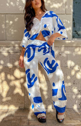 Karren Blue Print Pants